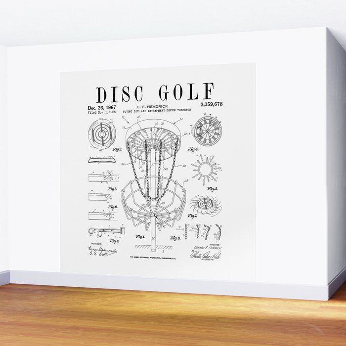 Disc Golf Frolf Frisbee Basket Vintage Patent Drawing Print Wall Mural Gallery Image 2