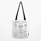 Disc Golf Frolf Frisbee Basket Vintage Patent Drawing Print Tote Bag Gallery Image 2