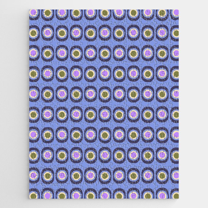 Mid-century Modern Pattern - Blue Jigsaw Puzzle Gallery Image 1