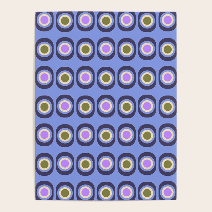 Mid-century Modern Pattern - Blue Poster Gallery Image 1