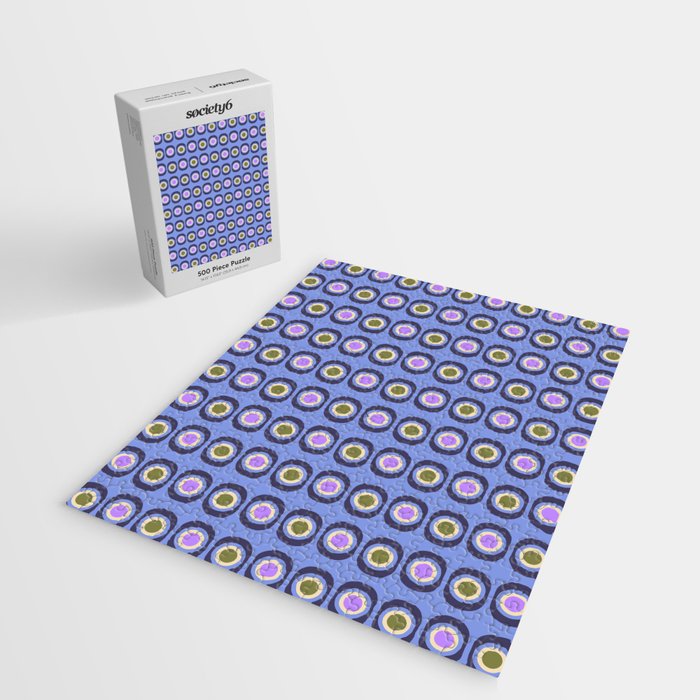 Mid-century Modern Pattern - Blue Jigsaw Puzzle Gallery Image 2