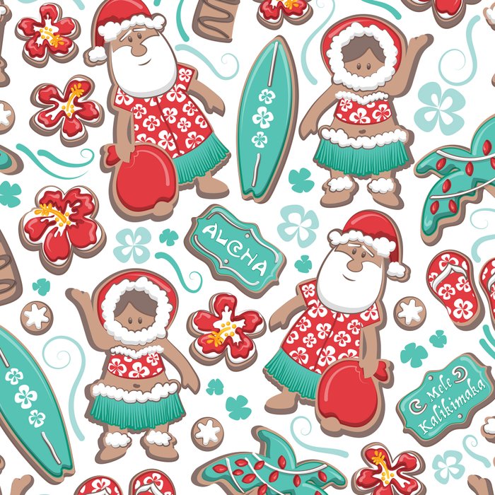 Mele Kalikimaka Hawaiian Christmas gingerbread cookies // white background Coffee Mug Gallery Image 2