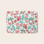 Mele Kalikimaka Hawaiian Christmas gingerbread cookies // white background Bath Mat Gallery Image 1