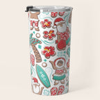Mele Kalikimaka Hawaiian Christmas gingerbread cookies // white background Travel Mug Gallery Image 3