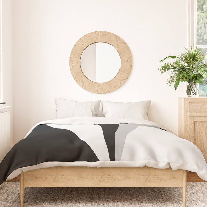 Geometric Triangles VI Black and White Duvet Cover Gallery Image 3