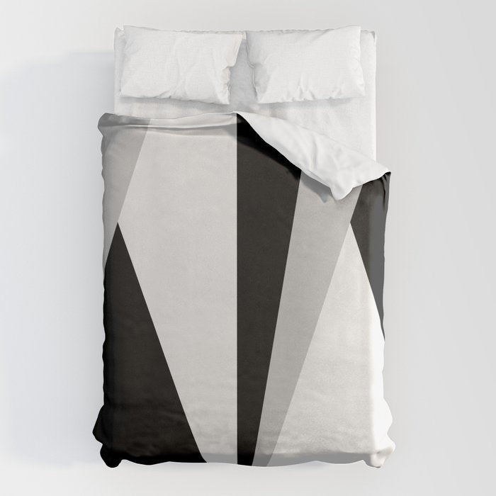 Geometric Triangles VI Black and White Duvet Cover Gallery Image 6