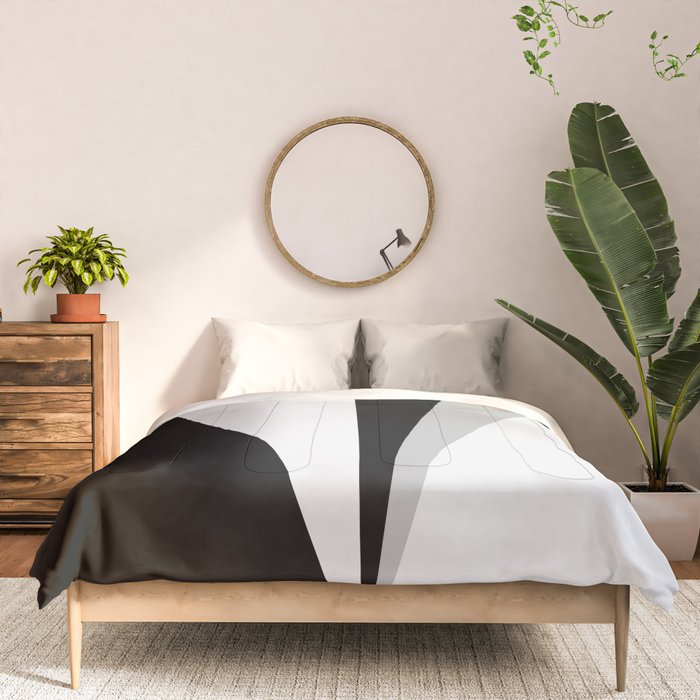 Geometric Triangles VI Black and White Comforter Gallery Image 3