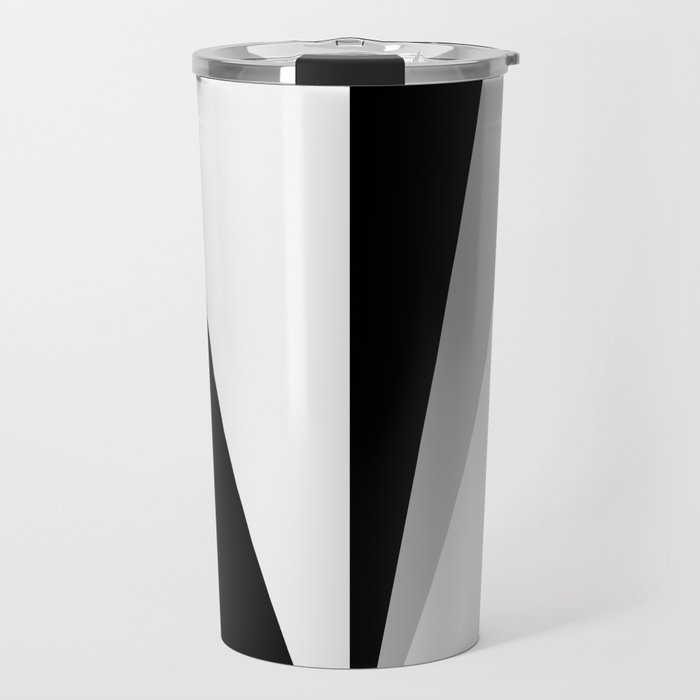 Geometric Triangles VI Black and White Travel Mug Gallery Image 1