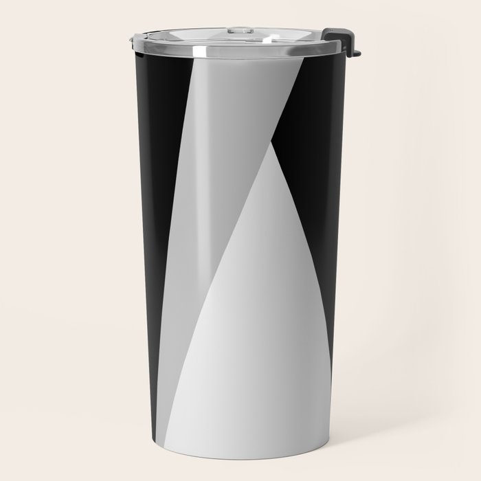 Geometric Triangles VI Black and White Travel Mug Gallery Image 2