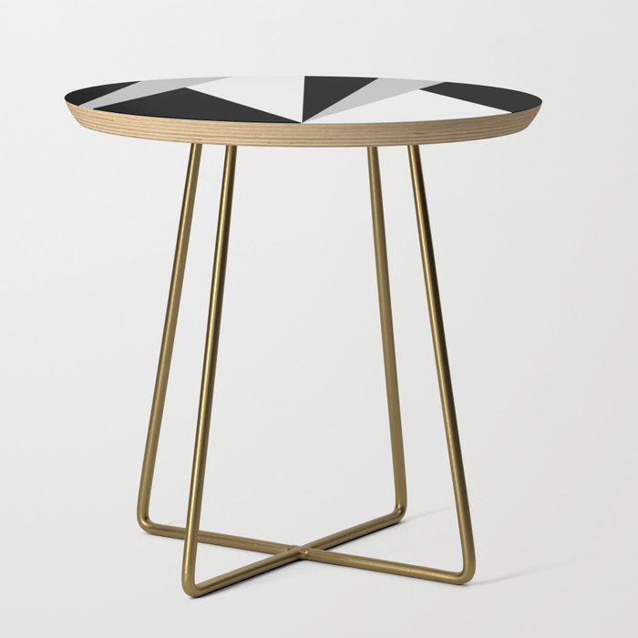 Geometric Triangles VI Black and White Side Table Gallery Image 1
