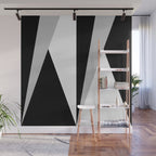 Geometric Triangles VI Black and White Wall Mural Gallery Image 1