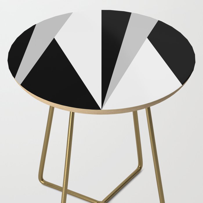 Geometric Triangles VI Black and White Side Table Gallery Image 2
