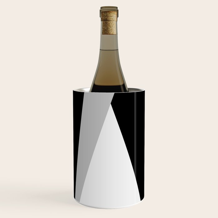 Geometric Triangles VI Black and White Wine Chiller Gallery Image 3