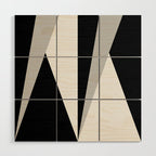 Geometric Triangles VI Black and White Wood Wall Art Gallery Image 1