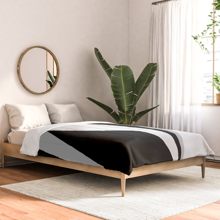 Geometric Triangles VI Black and White Comforter Gallery Image 2