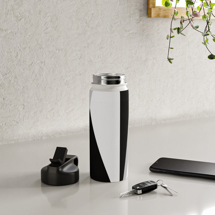 Geometric Triangles VI Black and White Water Bottle Gallery Image 4