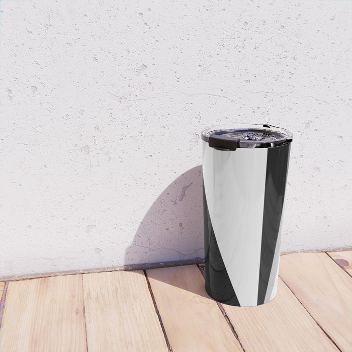 Geometric Triangles VI Black and White Travel Mug Gallery Image 4