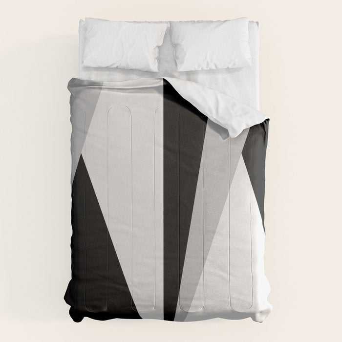 Geometric Triangles VI Black and White Comforter Gallery Image 6