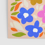 Retro Floral Meadow Nº2 Ochre, Blue Poster Gallery Image 3