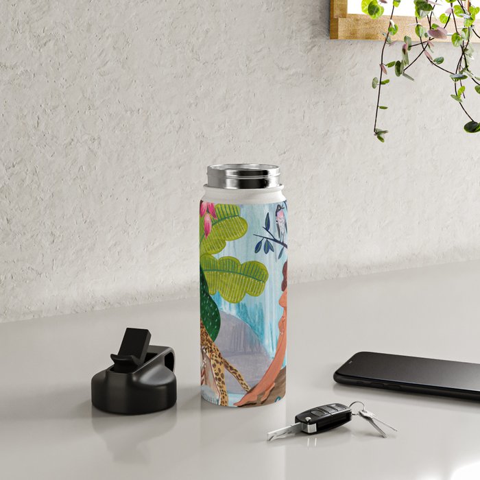 Woman in tropical forest with Leopard Water Bottle Gallery Image 4