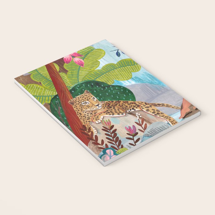 Woman in tropical forest with Leopard Notebook Gallery Image 3