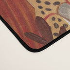 Woman in tropical forest with Leopard Desk Mat Gallery Image 4
