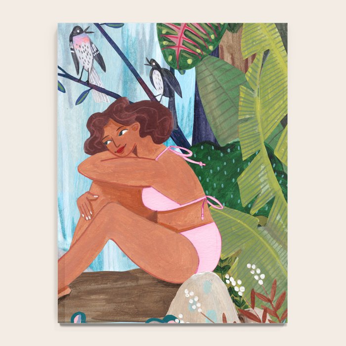Woman in tropical forest with Leopard Notebook Gallery Image 4