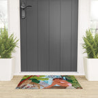 Woman in tropical forest with Leopard Welcome Mat Gallery Image 3
