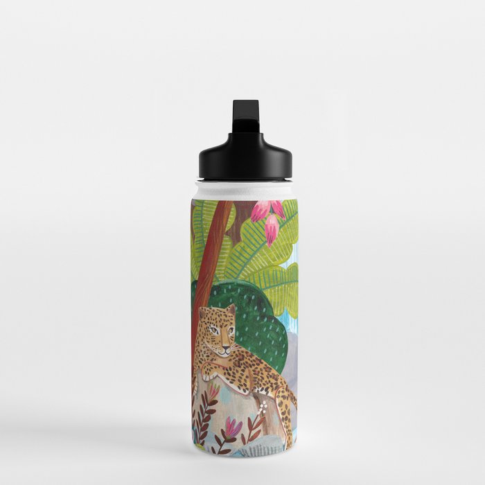 Woman in tropical forest with Leopard Water Bottle Gallery Image 3