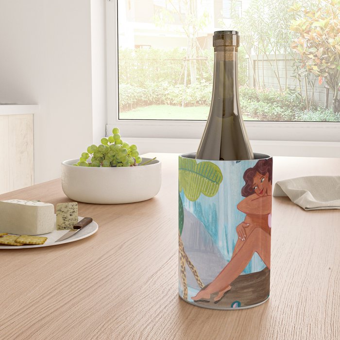 Woman in tropical forest with Leopard Wine Chiller Gallery Image 4