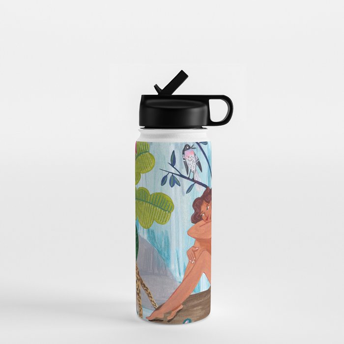 Woman in tropical forest with Leopard Water Bottle Gallery Image 1