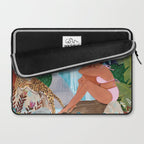 Woman in tropical forest with Leopard Laptop Sleeve Gallery Image 2