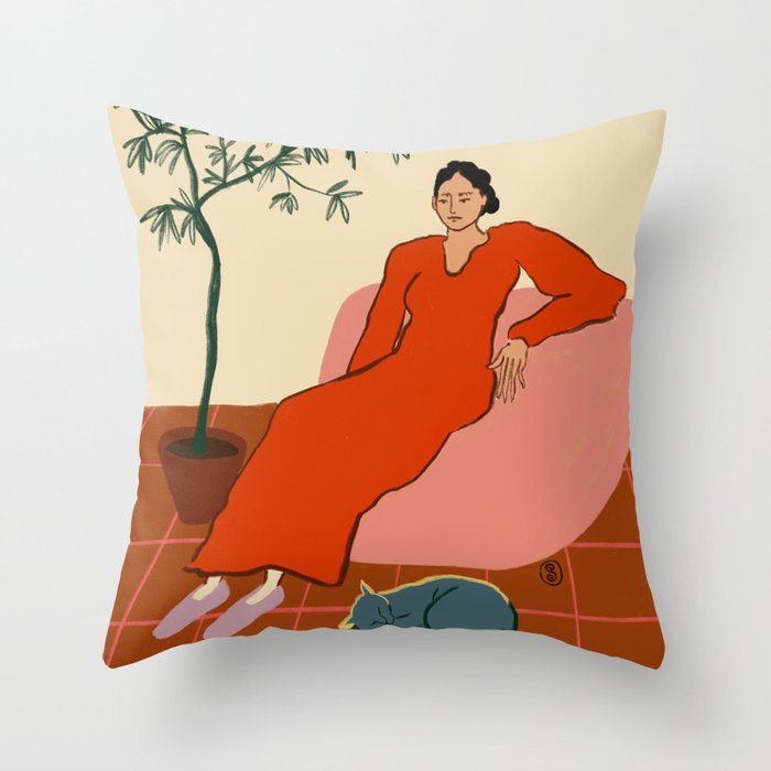 CAT LADY Throw Pillow Gallery Image 6