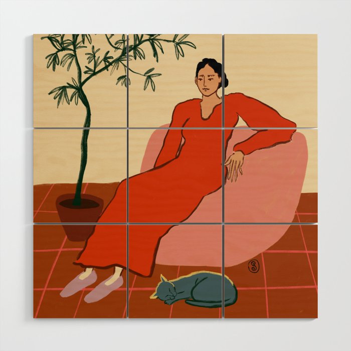 CAT LADY Wood Wall Art Gallery Image 1