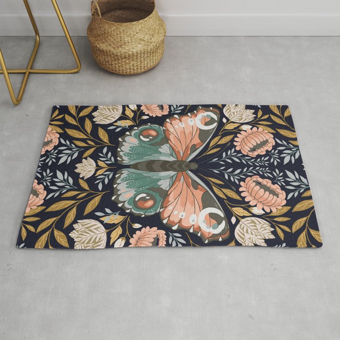 William Morris Butterfly - Midnight Garden Rug Gallery Image 1