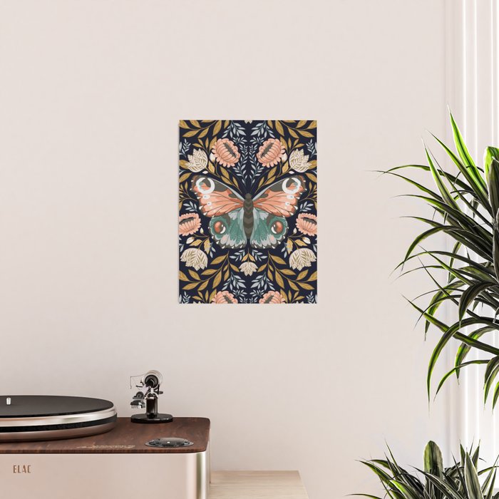 William Morris Butterfly - Midnight Garden Poster Gallery Image 2