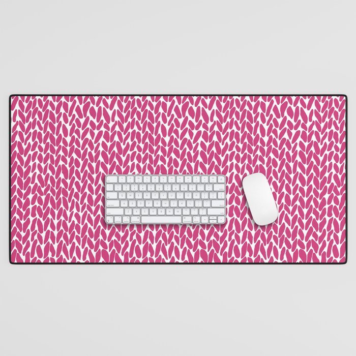 Hand Knit Hot Pink Desk Mat Gallery Image 1