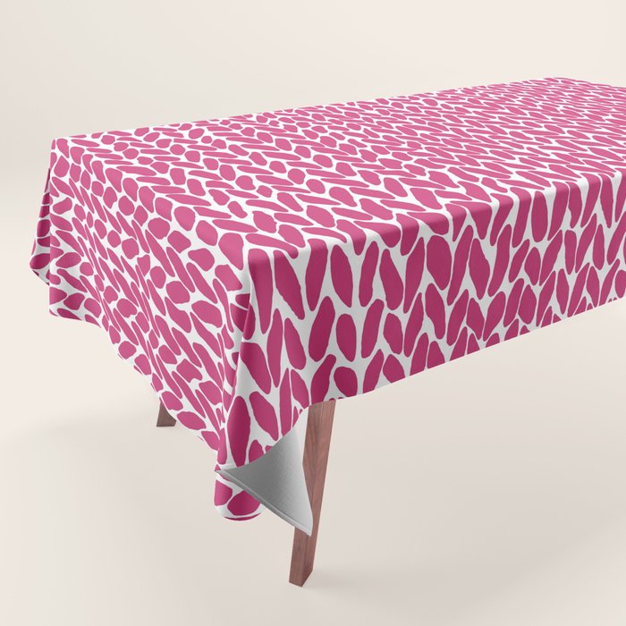 Hand Knit Hot Pink Tablecloth Gallery Image 1