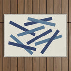 Lines Misaligned - Blue Outdoor Rug Gallery Image 1