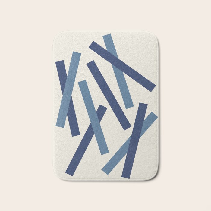 Lines Misaligned - Blue Bath Mat Gallery Image 1