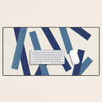 Lines Misaligned - Blue Desk Mat Gallery Image 1