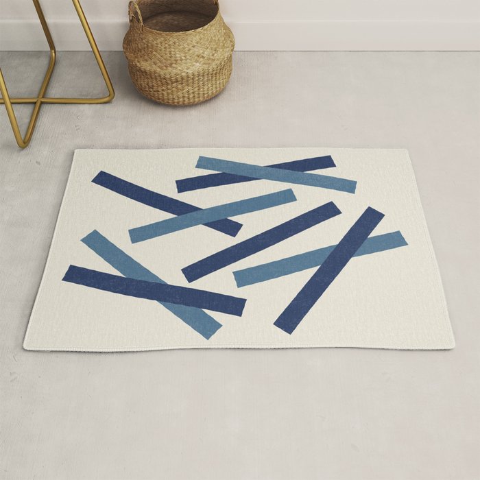 Lines Misaligned - Blue Rug Gallery Image 1