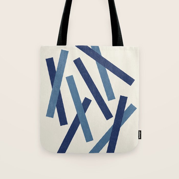 Lines Misaligned - Blue Tote Bag Gallery Image 1