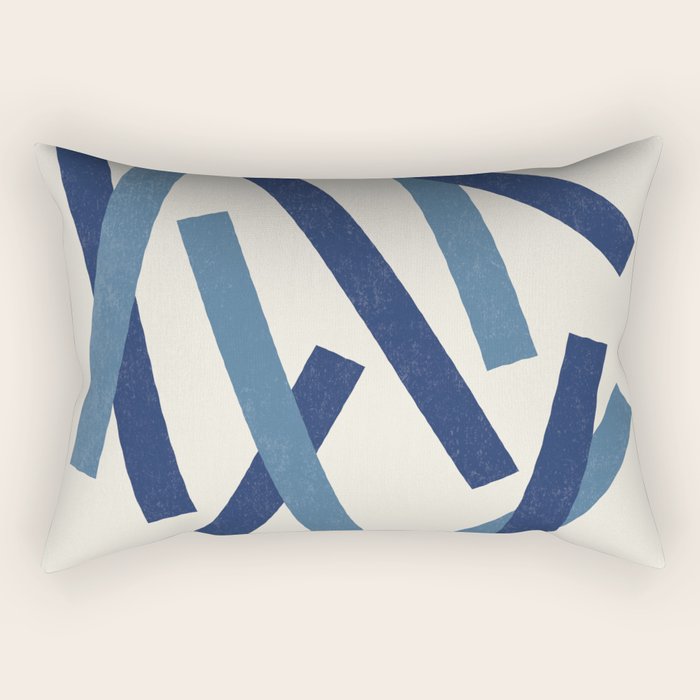 Lines Misaligned - Blue Rectangular Pillow Gallery Image 2