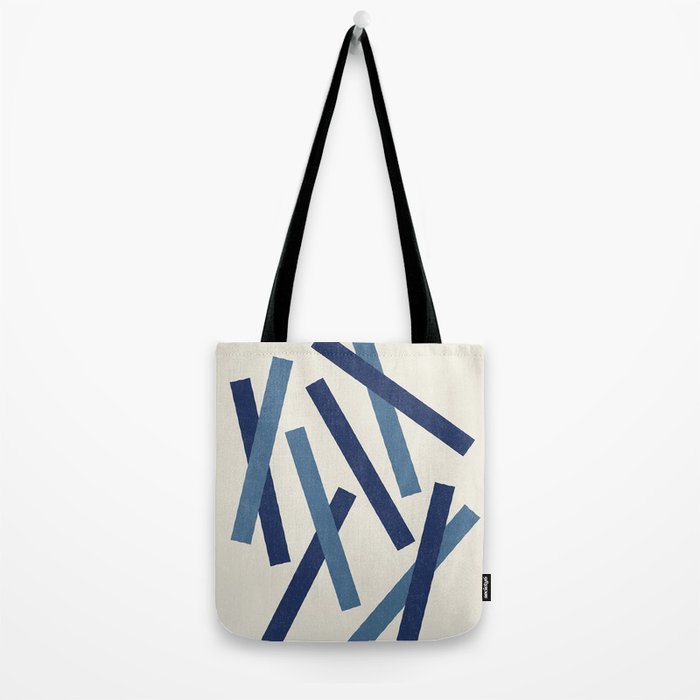 Lines Misaligned - Blue Tote Bag Gallery Image 2