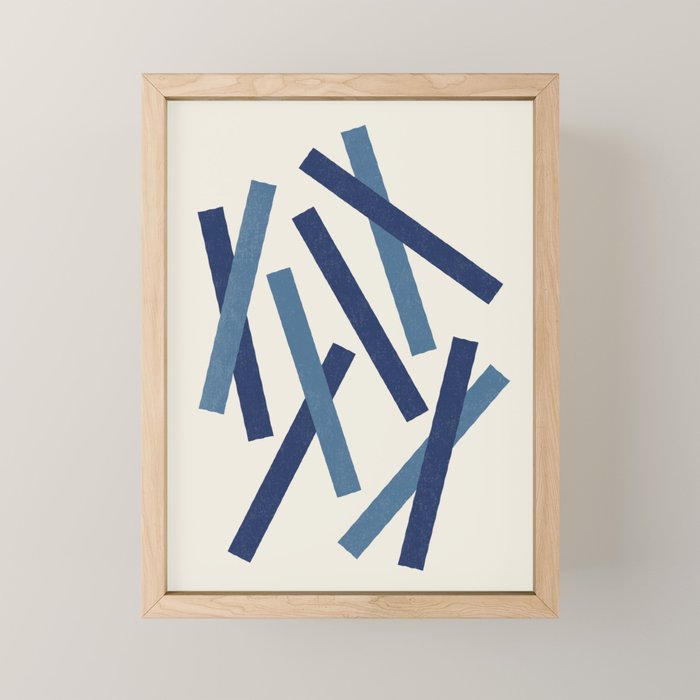 Lines Misaligned - Blue Mini Art Print Gallery Image 1
