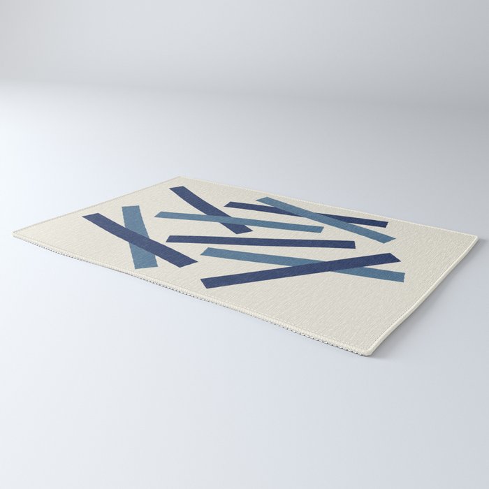 Lines Misaligned - Blue Rug Gallery Image 3