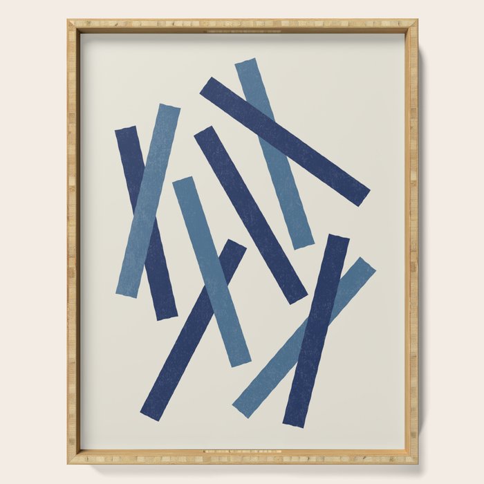 Lines Misaligned - Blue Serving Tray Gallery Image 1