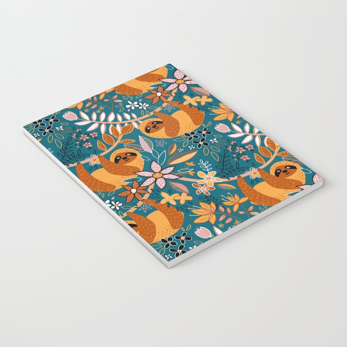 Happy Boho Sloth Floral Notebook Gallery Image 3