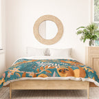 Happy Boho Sloth Floral Duvet Cover Gallery Image 3